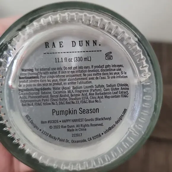 🍁🍂🌰NEW RAE DUNN FALL THANKSGIVING HAPPY HARVEST HAND SOAP GLASS DISPENSER - Picture 4 of 4